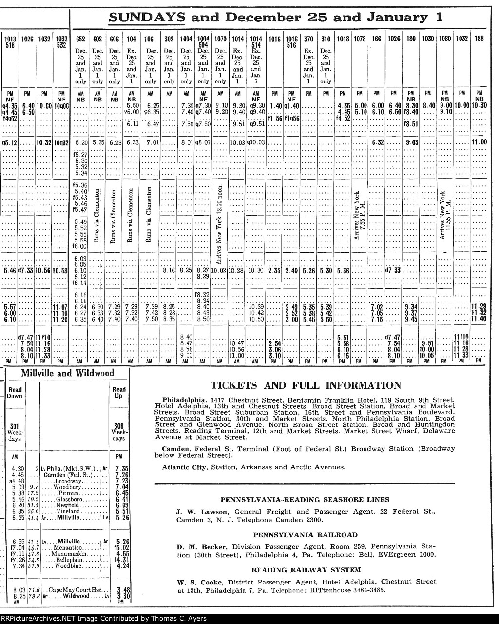 PRSL Time Tables: Southern New Jersey, Side A, Frame #2 of 3, 1943